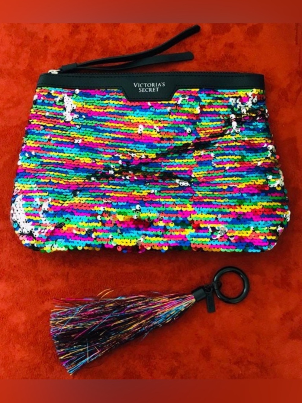 VICTORIA’S SECRET New SEQUIN Evening Bag & Key Fob